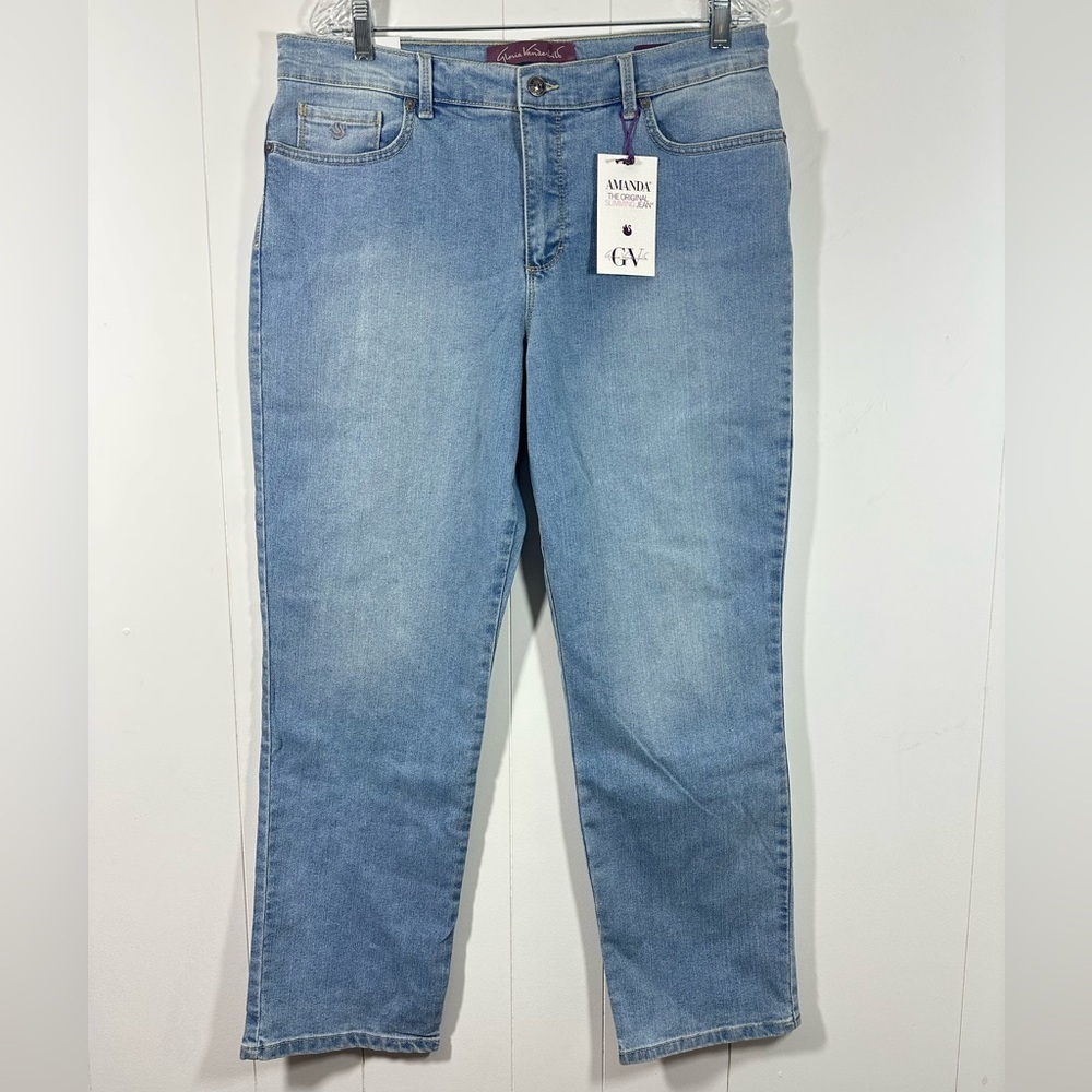 NWT Gloria Vanderbilt Sz 14 Petite Amanda The Original Slim Denim Jeans Womens